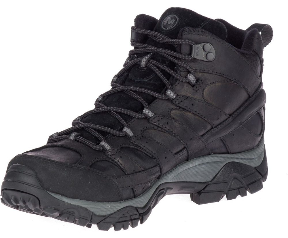 Kozaki Merrell Męskie Czarne - Moab 2 Prime Mid Waterproof - 326198-KDA